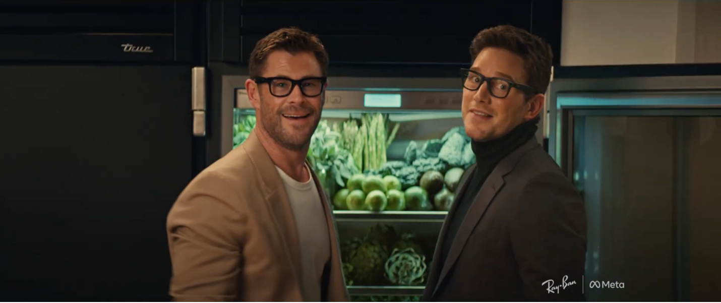 Screen grab of super bowl commercial, characters looking at camera